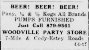 Woodville Party Store - November 1967 Ad